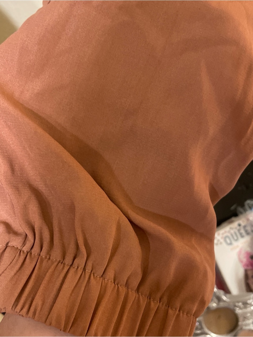 Fashion Nova Rust Brown Wrap-Front Jumpsuit with Tie Waist - Picture 3 of 4